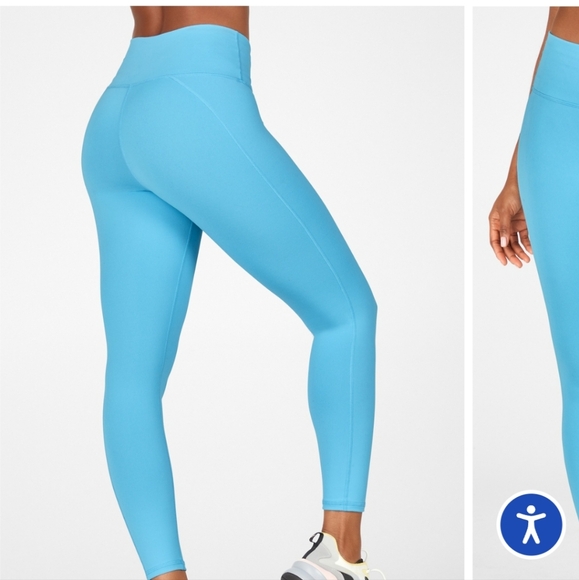 Fabletics Blue Seamless 7/8 Leggings High-Waisted - Picture 3 of 10